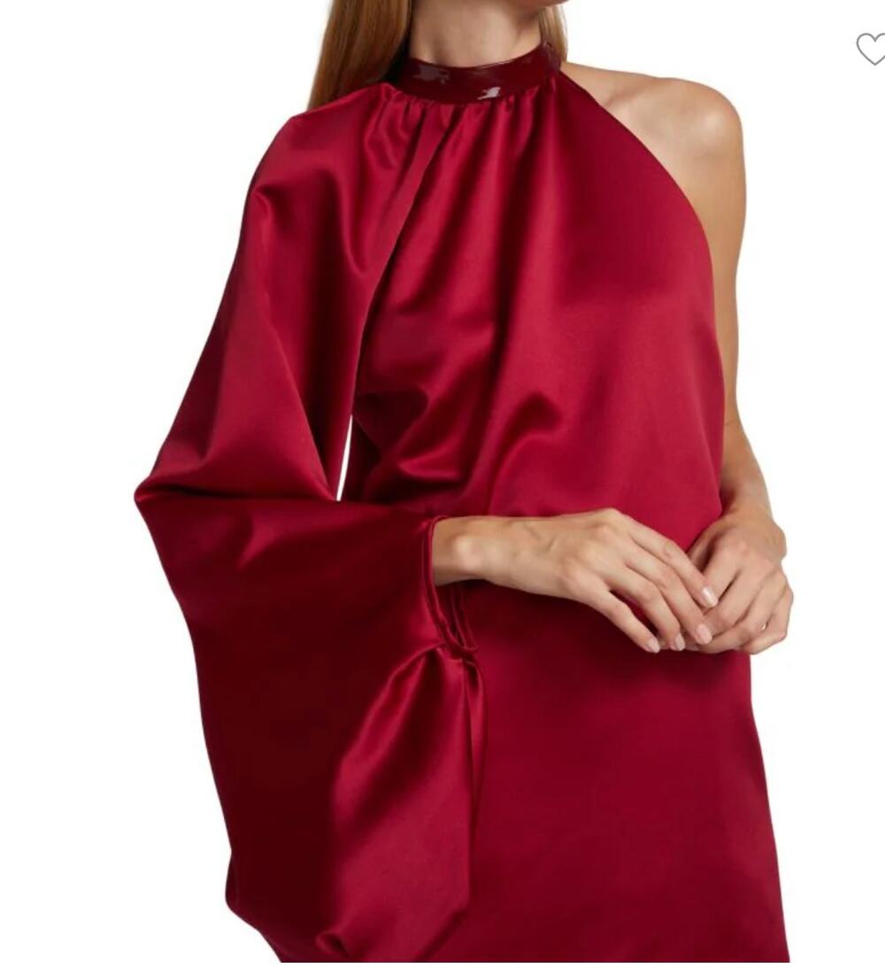 Kimberly Goldson Marsh One-Sleeve Blouse Red Size XL Oxblood